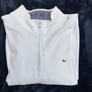 Vineyard Vines Light Blue Quarter-Zip long sleeve Sweater